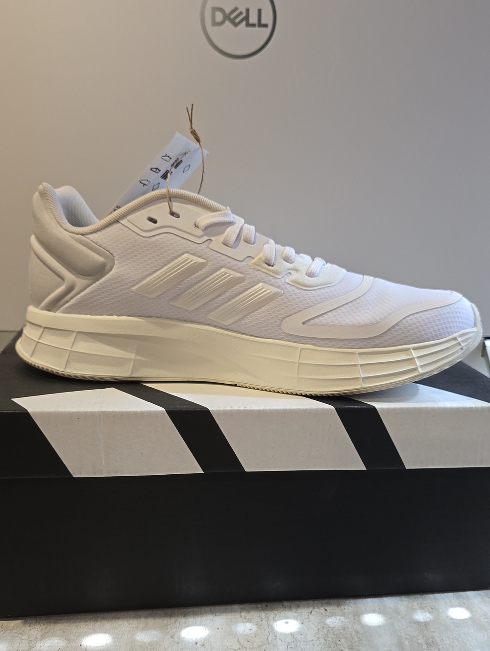 adidas White Low-Top Runner with Subtle Cream Sole